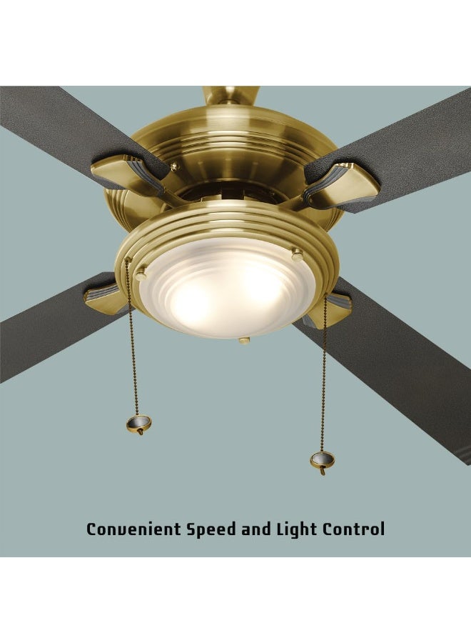 أوشا USHA Fontana One 1270Mm ISI Ceiling Fan With Decorative Lights | BEE Star Rated | 100% Copper Motor | RF Remote,High Air Speed And Delivery | 2 Year Warranty | ( Antique Brass ) - Image 5